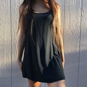Black tank top strap dress